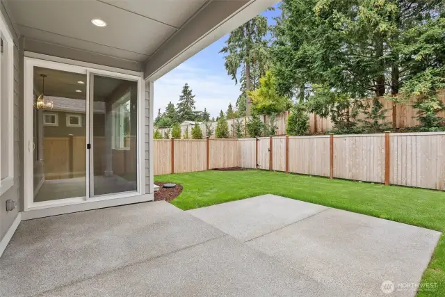 Covered outdoor living space. Home under construction, photo for illustration only.