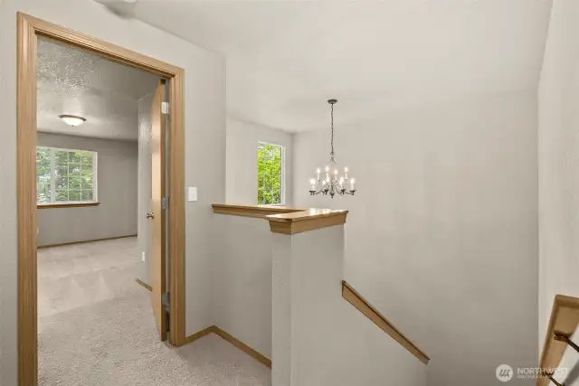 well-lit landing on 2nd floor