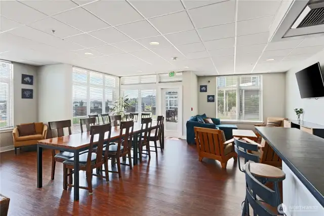 Common area with kitchen