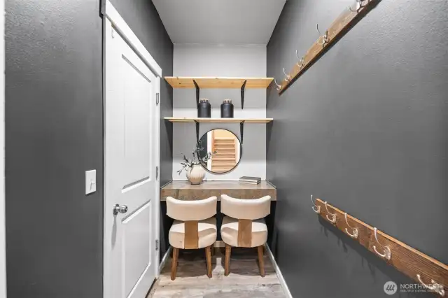Conveniently located just off the garage, the mudroom adds everyday ease—plus, don’t miss the built-in study desk, perfect for work or homework.