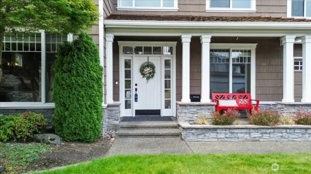 Beautifully landscaped yard and a covered patio