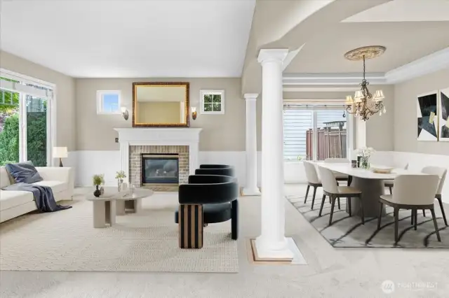 Spacious Dining and Family room (virtually staged)