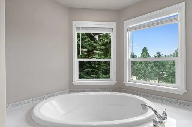 Relax in the large soaking tub