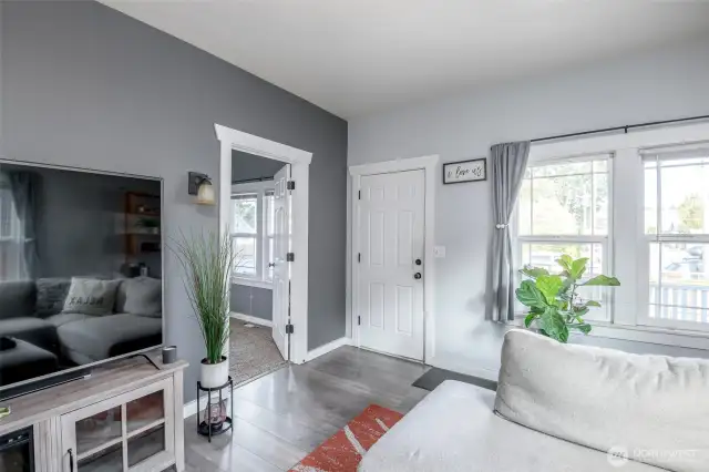 The first bedroom is off the living room as you enter the home. Also serves as a great office/work out room or library.