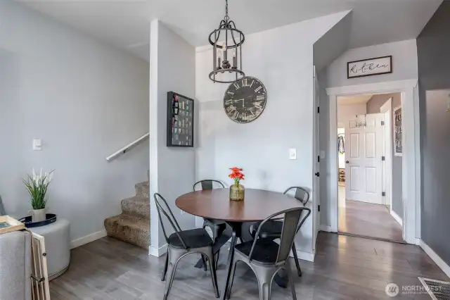 Darling dining space just off the kitchen and the living room.