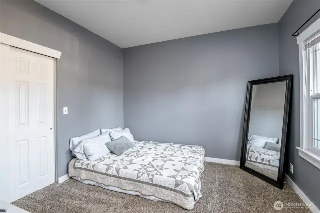 The bedrooms have good size closets and updated paint.
