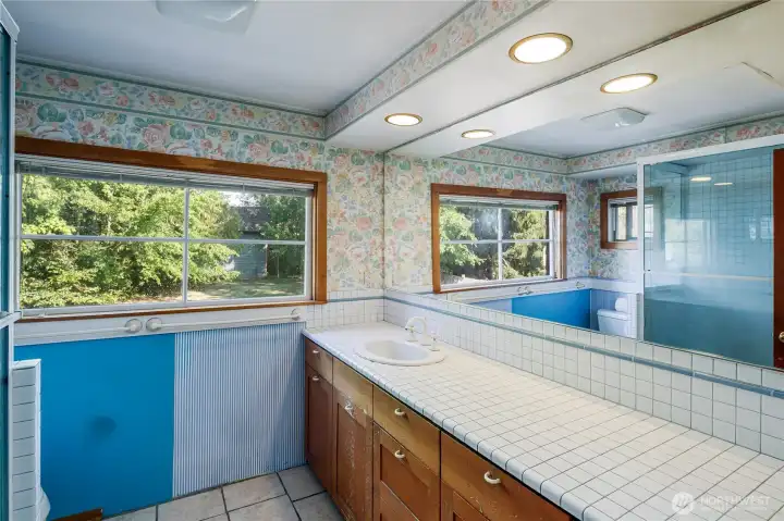 Upper, full bathroom