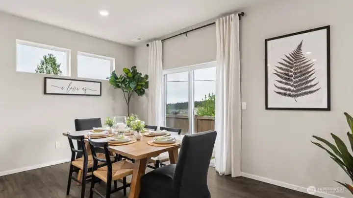 Dining area off the kitchen, perfect for entertaining. Pictures are for representational purposes only, colors and features may vary.