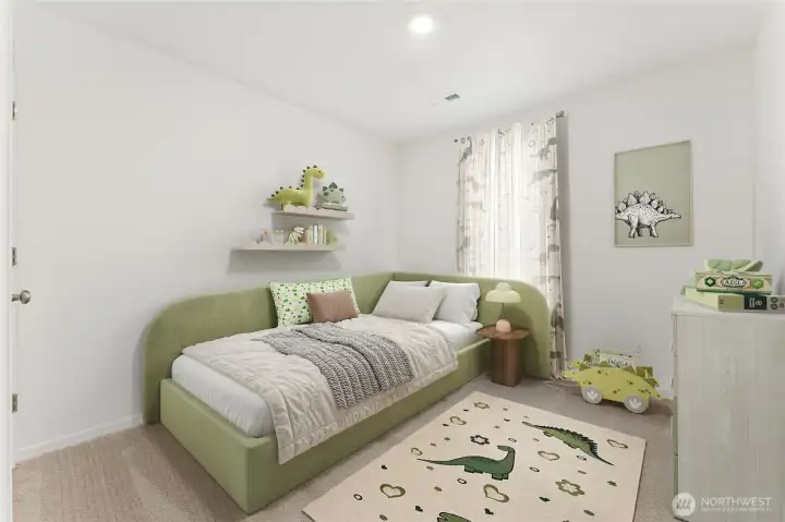 Third bedroom upstairs. Virtually Staged.