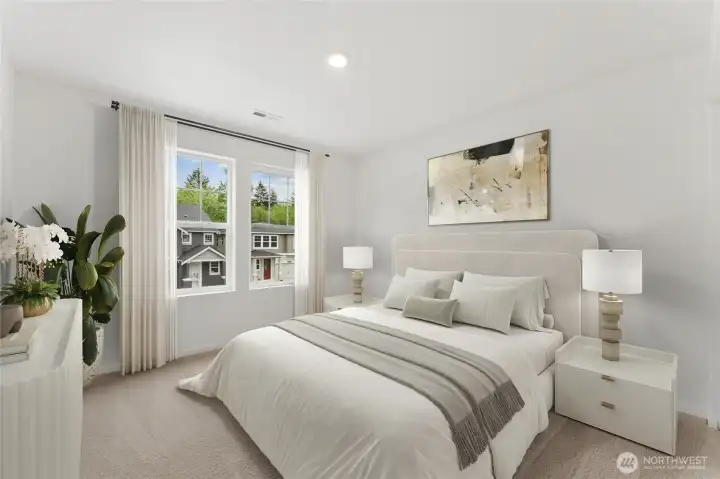 Fourth bedroom upstairs. Virtually Staged.