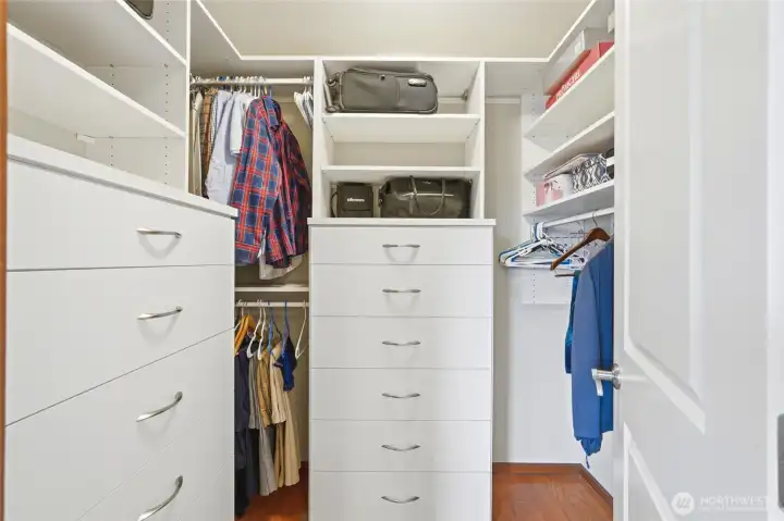 Walk in closet in the primary