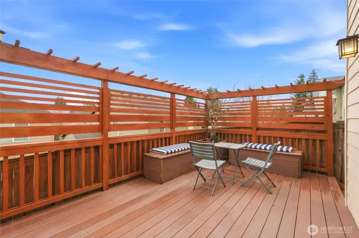 Enjoy relaxing on the private deck off the kitchen