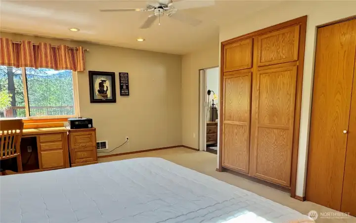 Convenient adjoining bathroom.