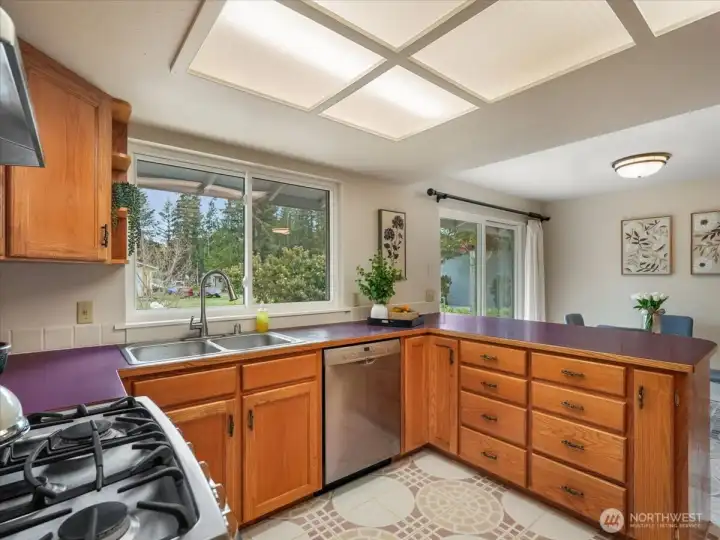 A kitchen sink with a window!!!
