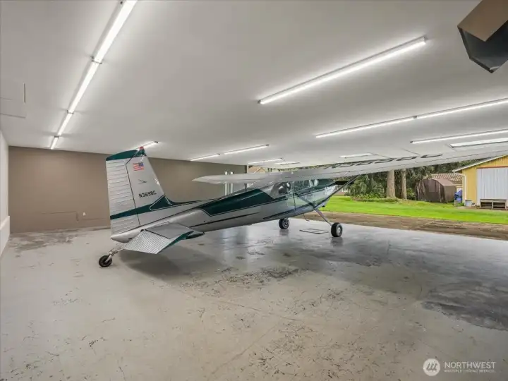 The hangar has space for more than an airplane.