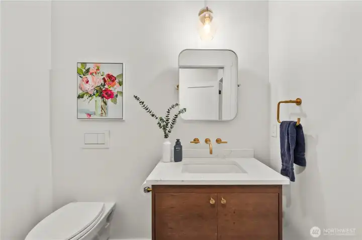 Main floor powder room. Main floor powder room.