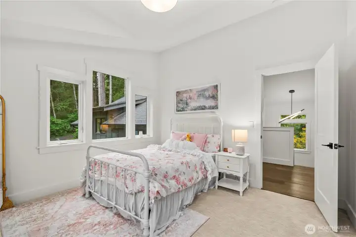 One of the large upstairs bedrooms. One of the large upstairs bedrooms.