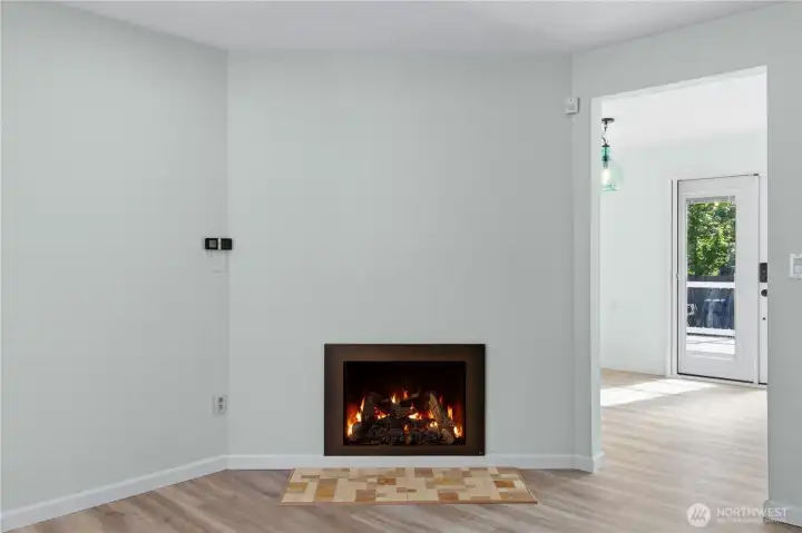 Efficient gas fireplace.