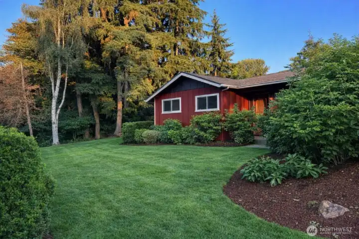 Front left of house