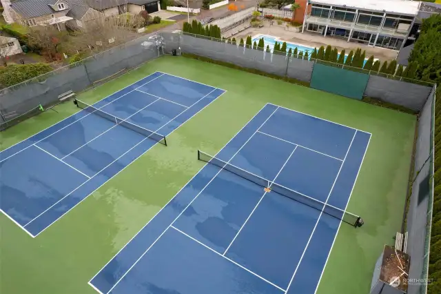 Tennis courts.