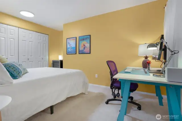 The second bedroom could easily double as a home office.