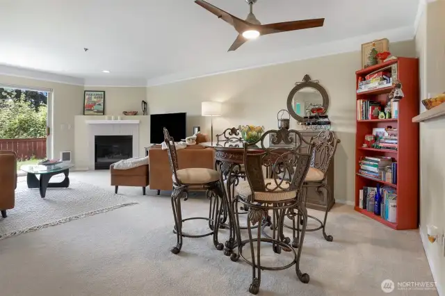 Beautiful fan and dimmer was added in the dining room area.