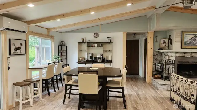 New coffee bar in dining room. We love this update!