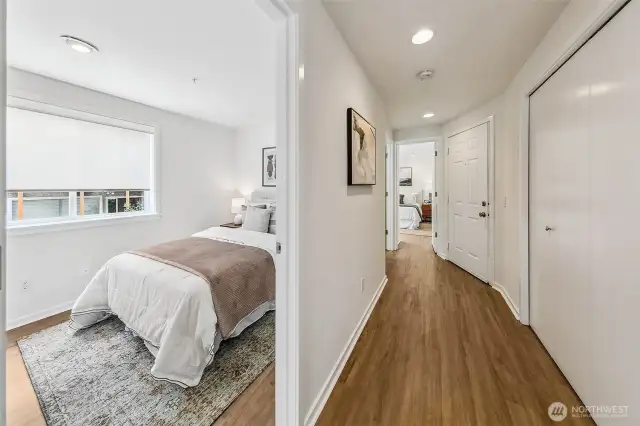 Bedrooms are separate from the living space.