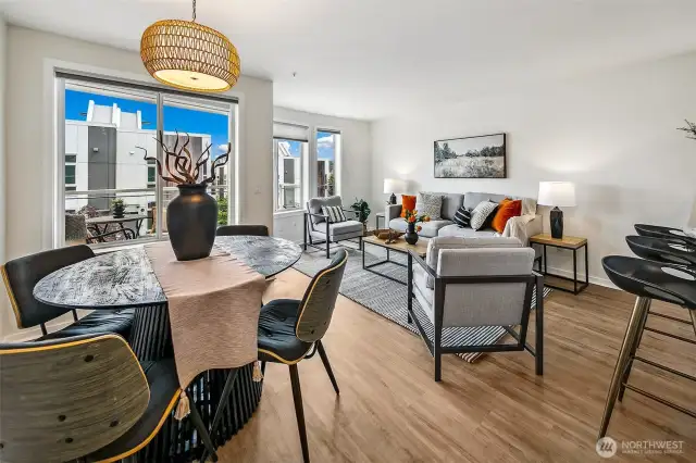 New floors thoughout the home. Great space which accommodates both living and sit down dining.