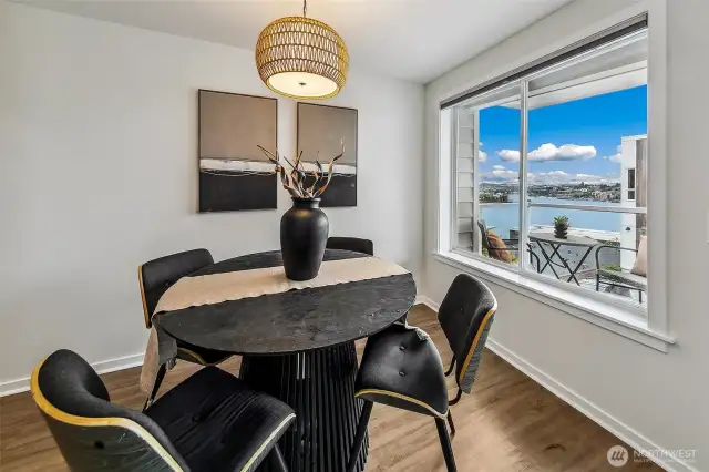 Dining space with a view.