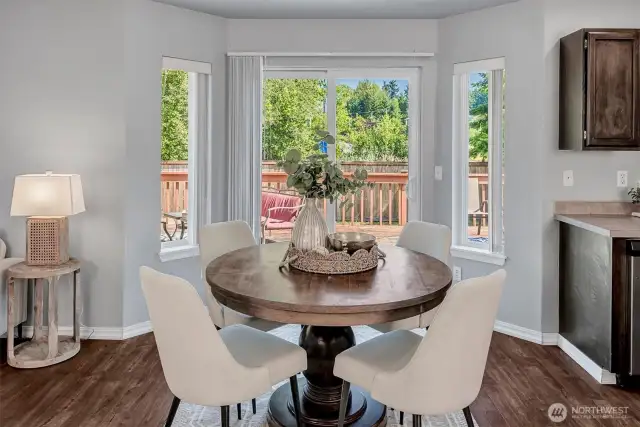 Great for hosting gatherings both inside and out.