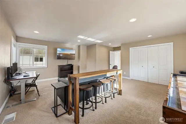 Top of the staircase is the XL bonus room OR 6th bedroom (closet) - how will you use this space?