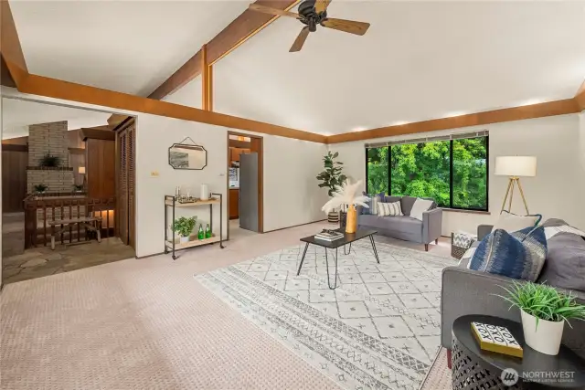 Spacious living room of the beautiful entry foyer.