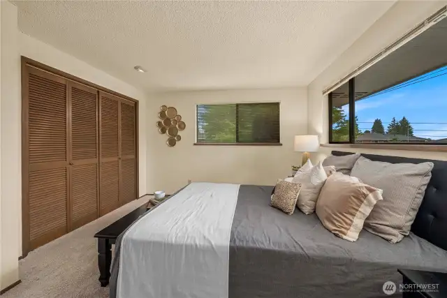 Primary bedroom with 2 closets.