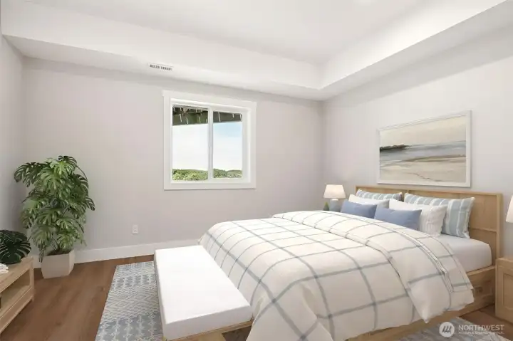 Bedroom on entry level - Virtually Staged