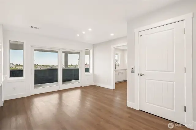 Elevator access on the second floor is conveniently located.