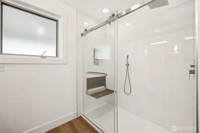 Primary bathroom shower.
