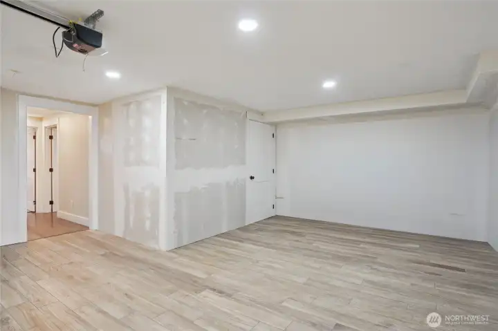 Garage and furnace/hot water heater room