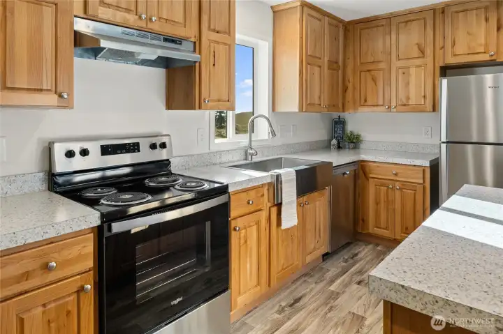 Lots of counter and cabinet space in the layout!