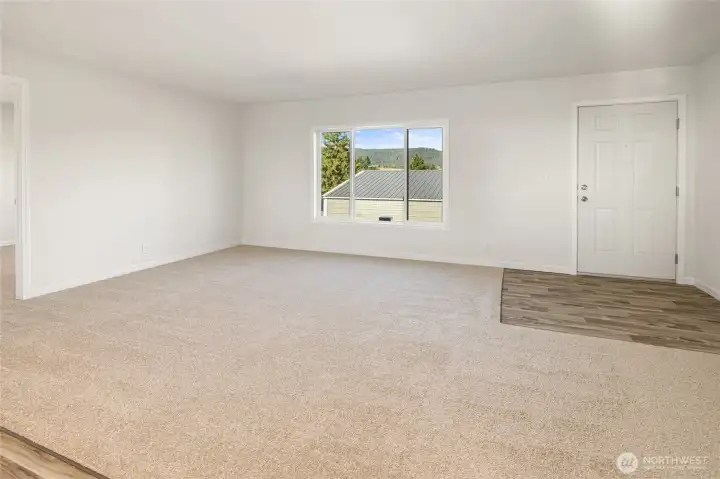View of living room from the dining room