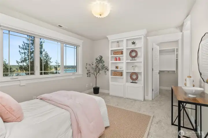 One of three secondary bedrooms in the main residence.