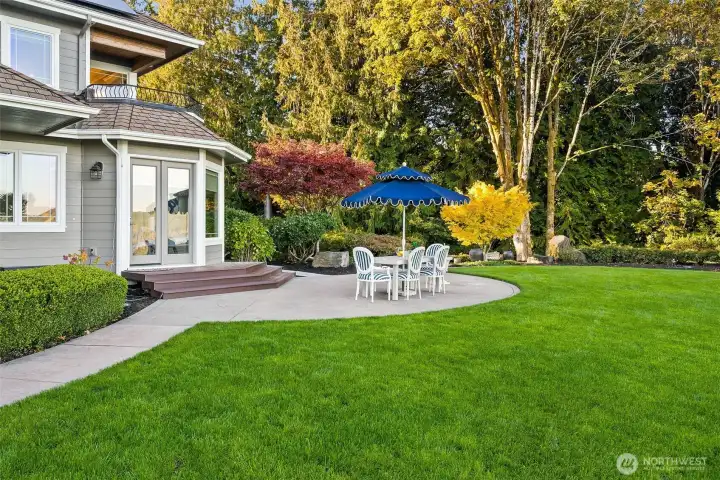 The multi-generational suite has french doors that open up to its own patio.