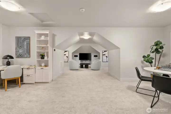 The expansive bonus room above the garage.