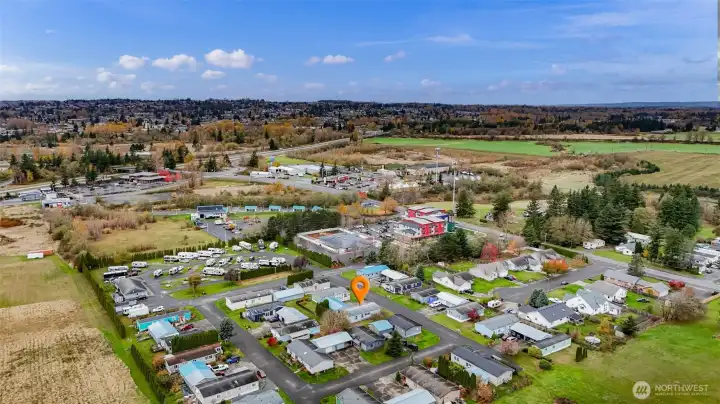 Aerial view looking North West