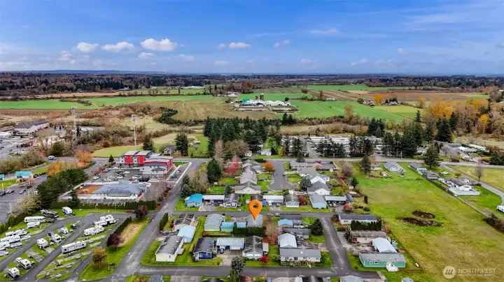 Aerial view looking North