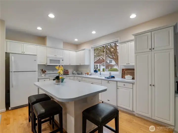 There is room for 3 or more at the island to partake of the whatever the cook is serving.