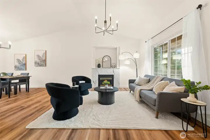 Step into this lovely open living room.