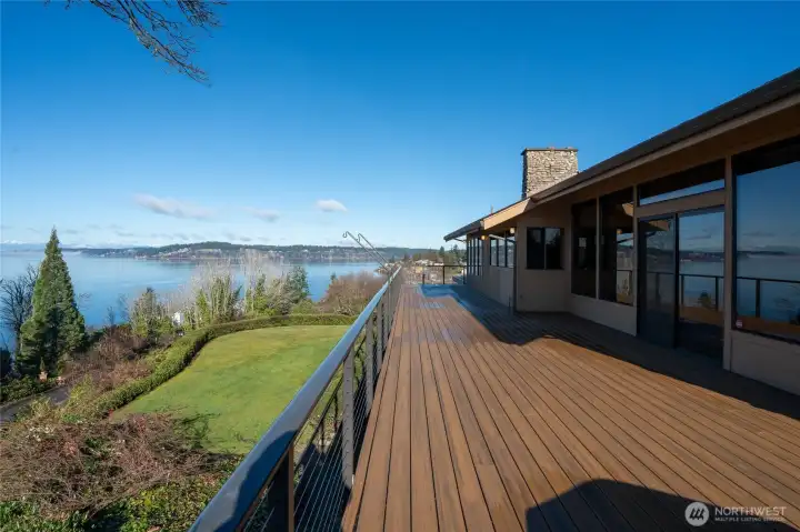 Step outside the slider to this expansive composite view deck.