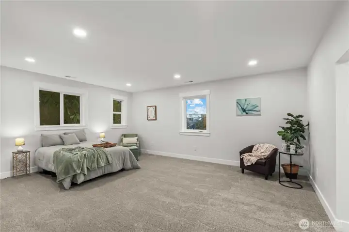 Primary Bedroom w/New Carpet, New Windows and Recessed Lighting