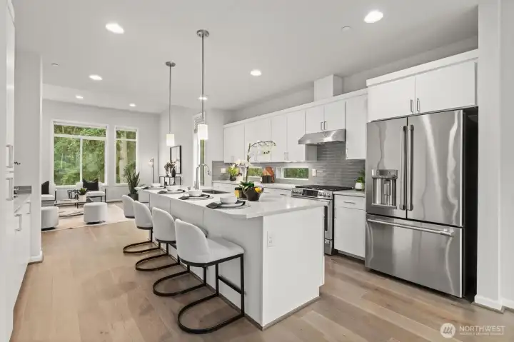 Kitchen with eating space (staged)